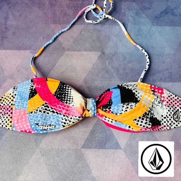 👙VOLCOM COLOR STATIC BANDEAU BIKINI TOP - Picture 1 of 3